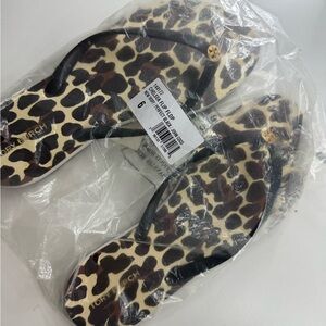 Tory Burch Black and White Flip Flops